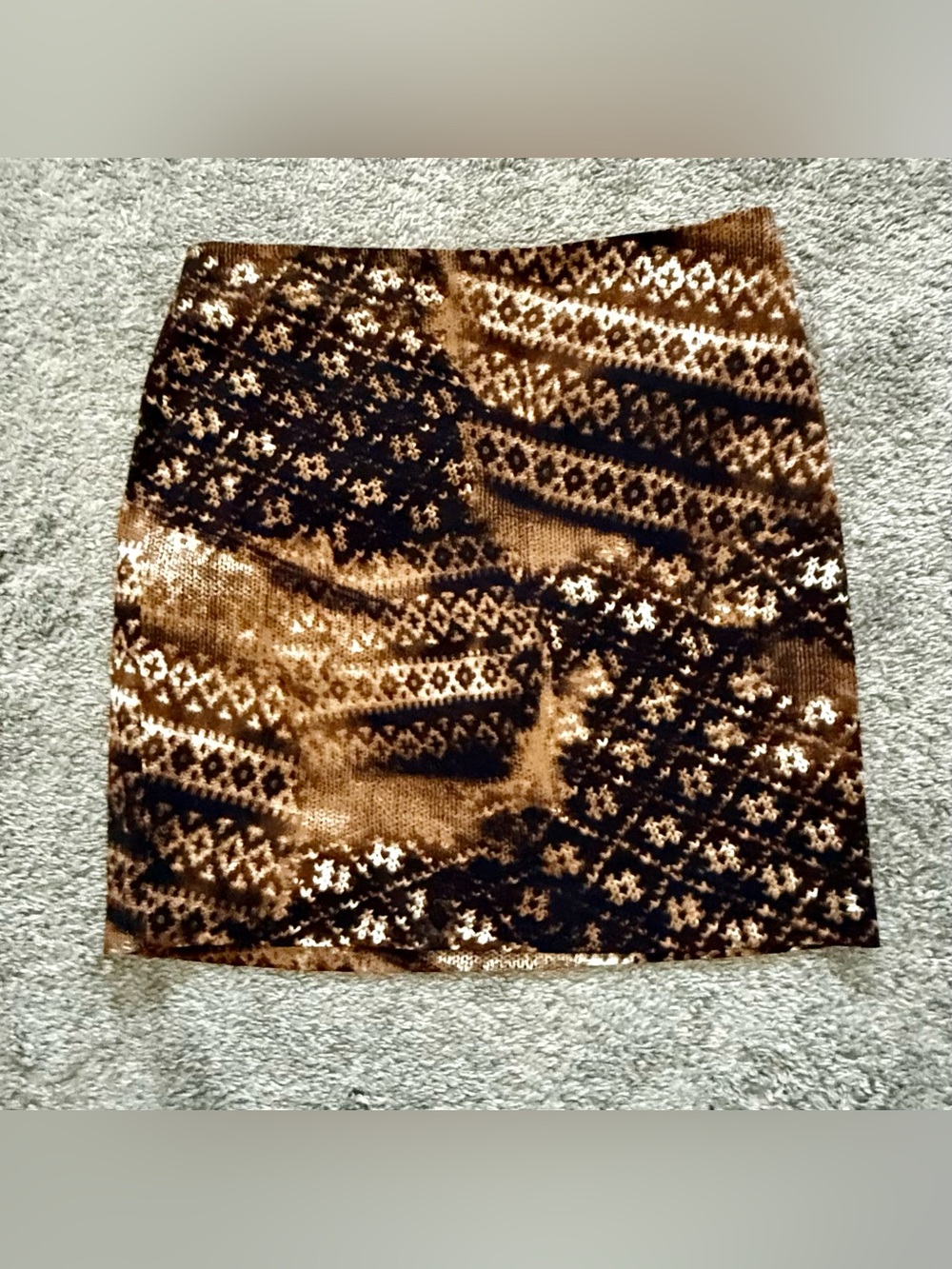 🔥 NWT Grace Elements Fair Isle Printed Cotton Mini Skirt - Size 12 🔥